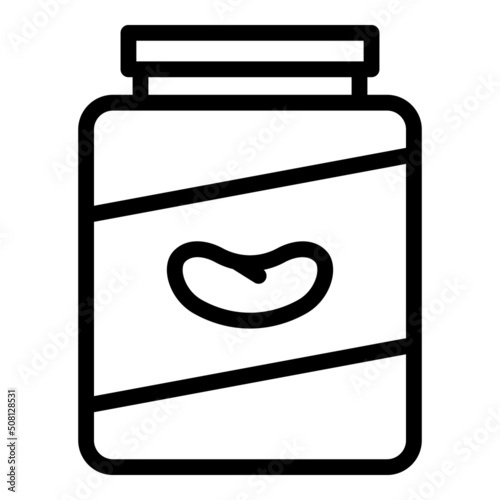 Bean jar powder icon outline vector. Soy food. Oil sauce