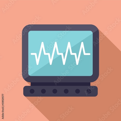 Heart monitor icon flat vector. Medical hospital