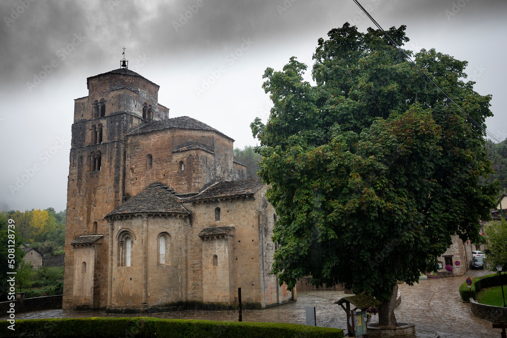 the church of Santa Maria in Santa Cruz de la Serós (Santa Cruz d'as Serors), province of Huesca, Aragon, Spain