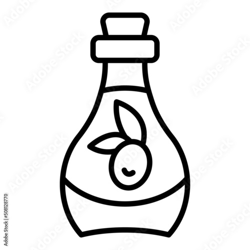 Oil virgin bottle icon outline vector. Olive food plant. Drop jar