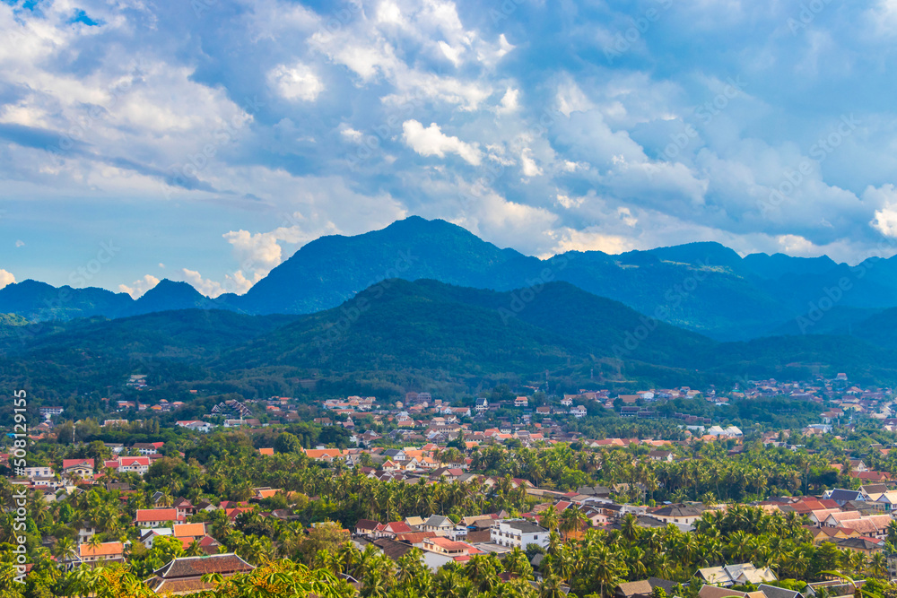 Panorama of the landscape Mekong river and Luang Prabang Laos.