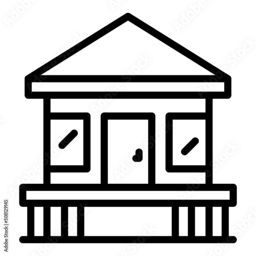 Forest hut icon outline vector. House cabin. Seaside swamp