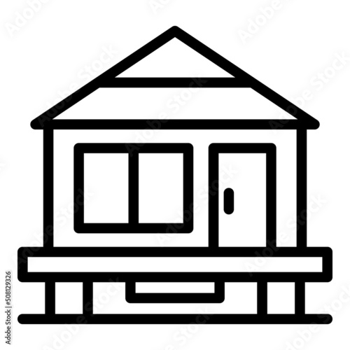 Forest house icon outline vector. Cabin stilt. Beach swamp