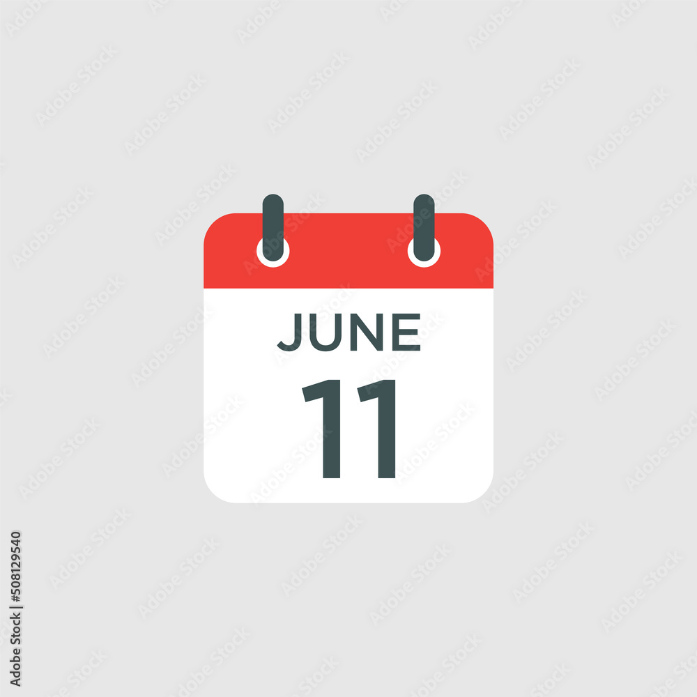 calendar - June 11 icon illustration isolated vector sign symbol