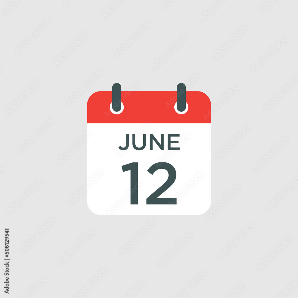 calendar - June 12 icon illustration isolated vector sign symbol calendar - June 12 icon illustration isolated vector sign symbol