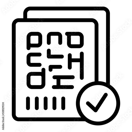 Scan qr test icon outline vector. Pcr corona. Covid travel