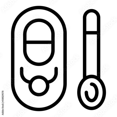 Test pcr swab icon outline vector. Corona health. Negative tourism