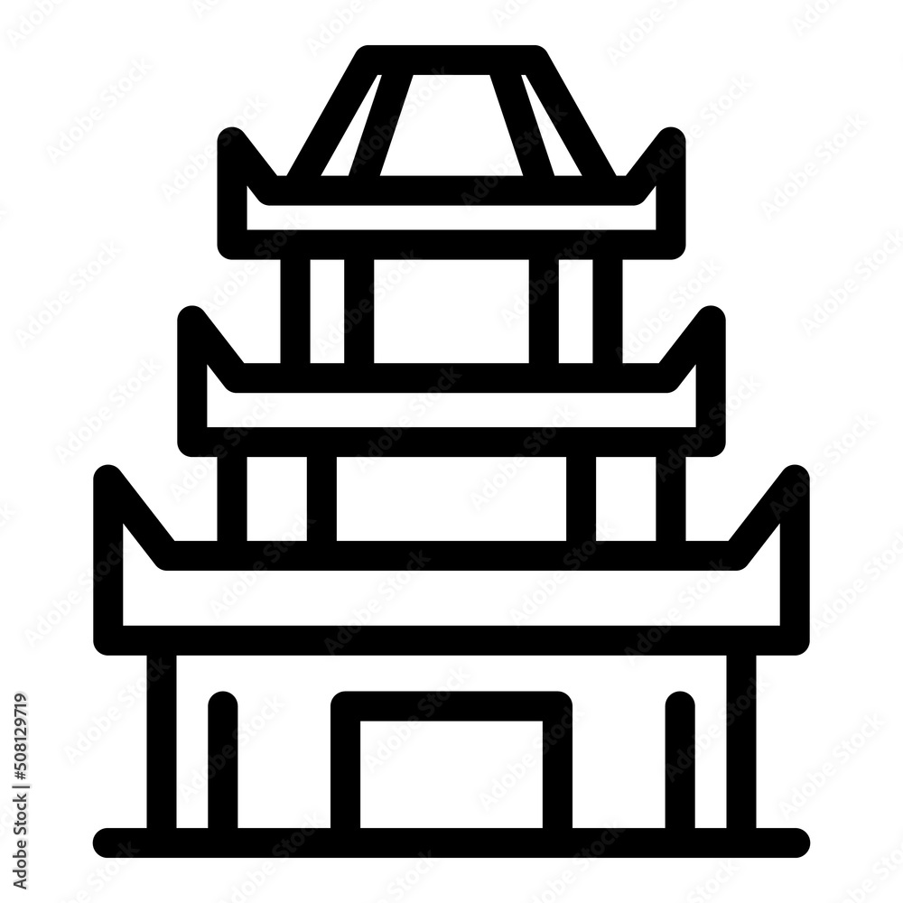 Ancient pagoda icon outline vector. Chinese building. House temple Ancient pagoda icon outline vector. Chinese building. House temple