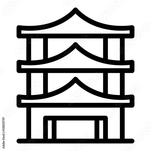 Thailand pagoda icon outline vector. Asian temple. Architecture roof