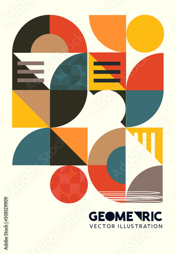 Creative geometric shapes and pattern layout. Vector illustration. photo