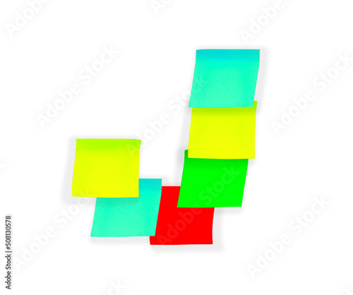 Letter J made of adhesive stationery stickers