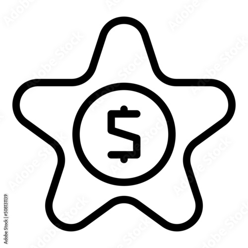 Star money quiz icon outline vector. Game exam. Poster speech