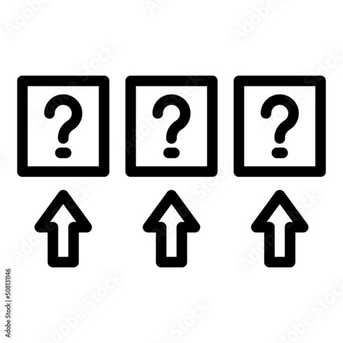 Answer quiz icon outline vector. Exam poster. Show ask test