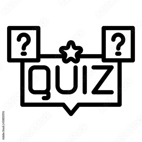 Quiz problem icon outline vector. Word education. Poster show