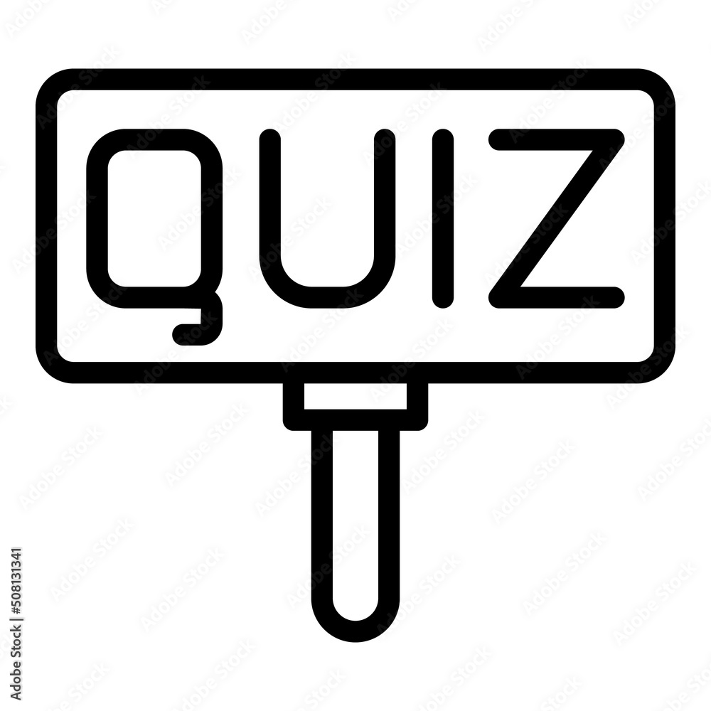 Quiz banner icon outline vector. Word education. Badge test Quiz banner icon outline vector. Word education. Badge test
