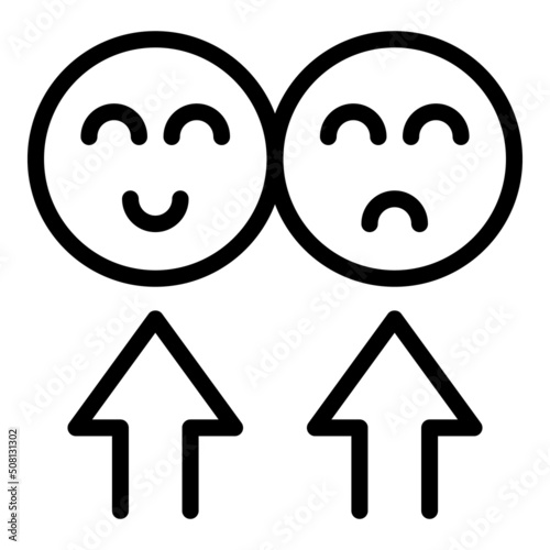 Emoji quiz icon outline vector. Poster show. Competition game
