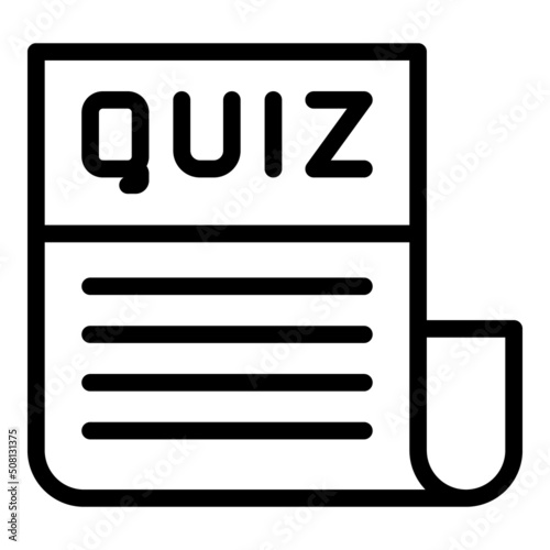 Quiz paper icon outline vector. Poster show. Ask test