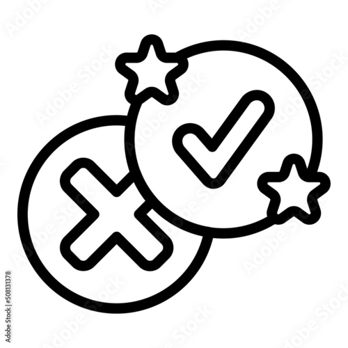 Interview quiz icon outline vector. Poster show. Answer time