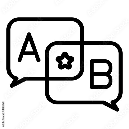 Quiz chat icon outline vector. Exam competition. Web button