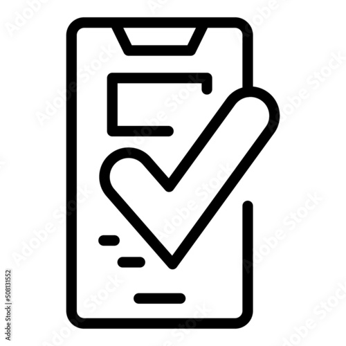 Approved quiz icon outline vector. Exam poster. Ask test
