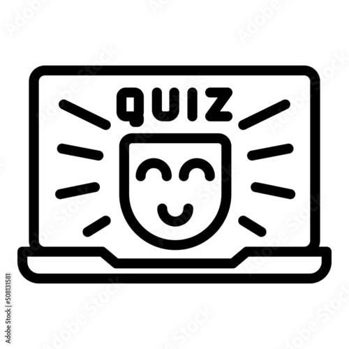Online quiz icon outline vector. Exam game. Survey time