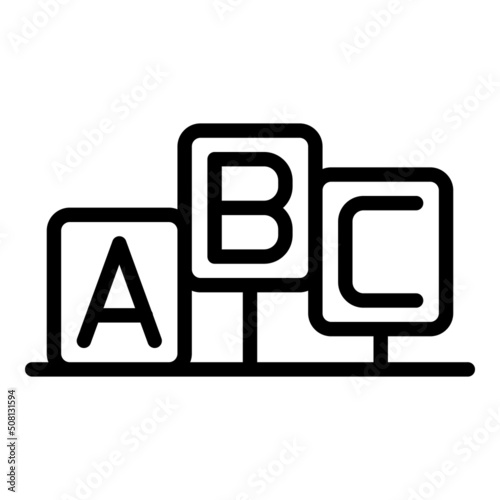 Abc quiz icon outline vector. Poster show. Ask test
