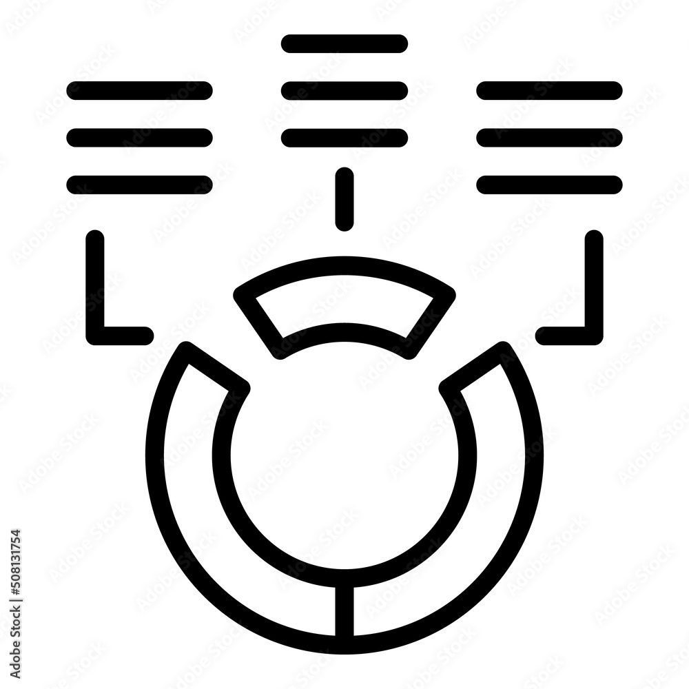 Office pie chart icon outline vector. Work goal. Expert success Office pie chart icon outline vector. Work goal. Expert success