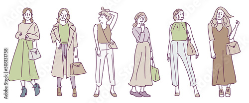 人物おしゃれイラスト素材	