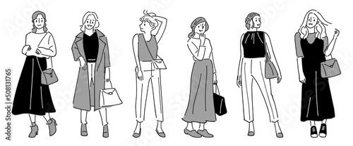 人物おしゃれイラスト素材	