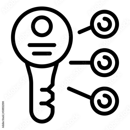 Tactical advantage key icon outline vector. Team decision. Critical idea