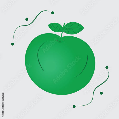 Green apple icon doodle