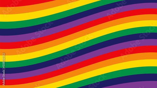 Pride Background Vector with LGBTQ Pride Flag Colours. Rainbow Wavy Stripes Background. Backdrop to Wallpaper for Gay Pride Month © Vector Archive