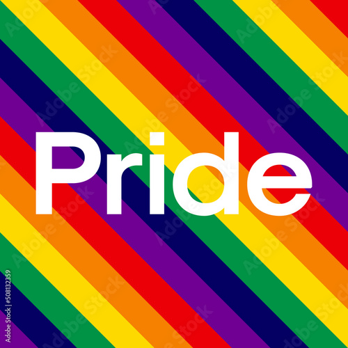 Pride Square Banner with Rainbow Background.
