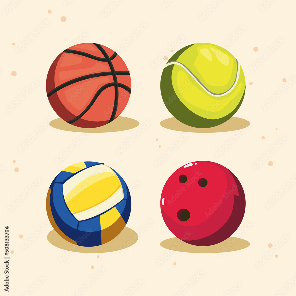 Obraz premium flat sport balls bundle
