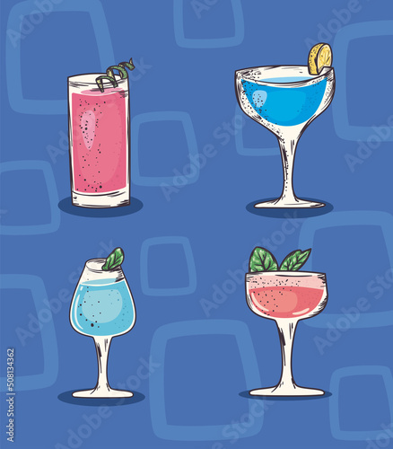 cocktails glasses set