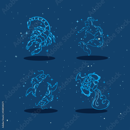 four zodiacal constellations