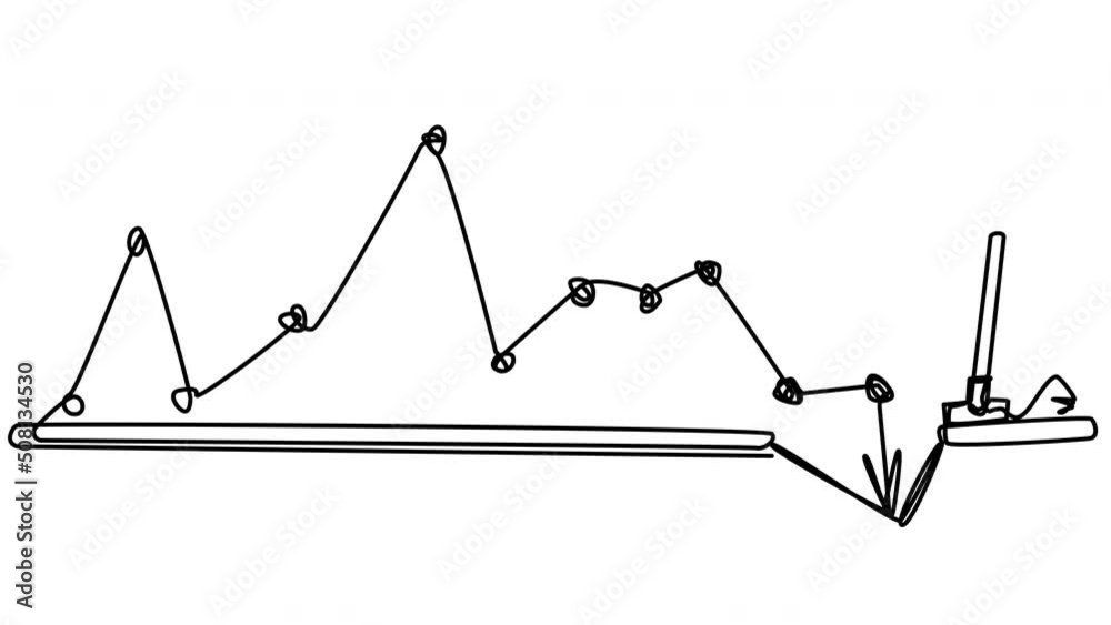Self-drawing of a falling graph of finances on a white background. Animation with a curve crisis indicators of losses. 4k business graphics with alpha channel. Self-drawing of a falling graph of finances on a white background. Animation with a curve crisis indicators of losses. 4k business graphics with alpha channel.