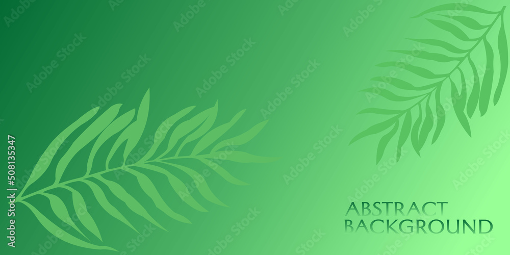 green color natural theme background with palm leaf element. design for banner, wallpaper green color natural theme background with palm leaf element. design for banner, wallpaper