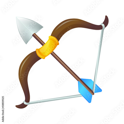 Bow and Arrow Emoji Icon Illustration Sign. Archery Vector Symbol Emoticon Design Vector Clip Art.