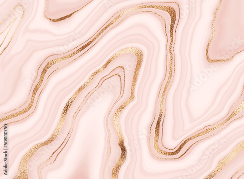 Marble stone background print design with natural mineral texture and gold veins.