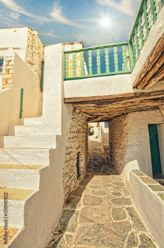 Kastro narrow road in Chora Folegandros