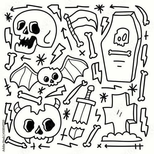 halloween doodle cartoon illustration design