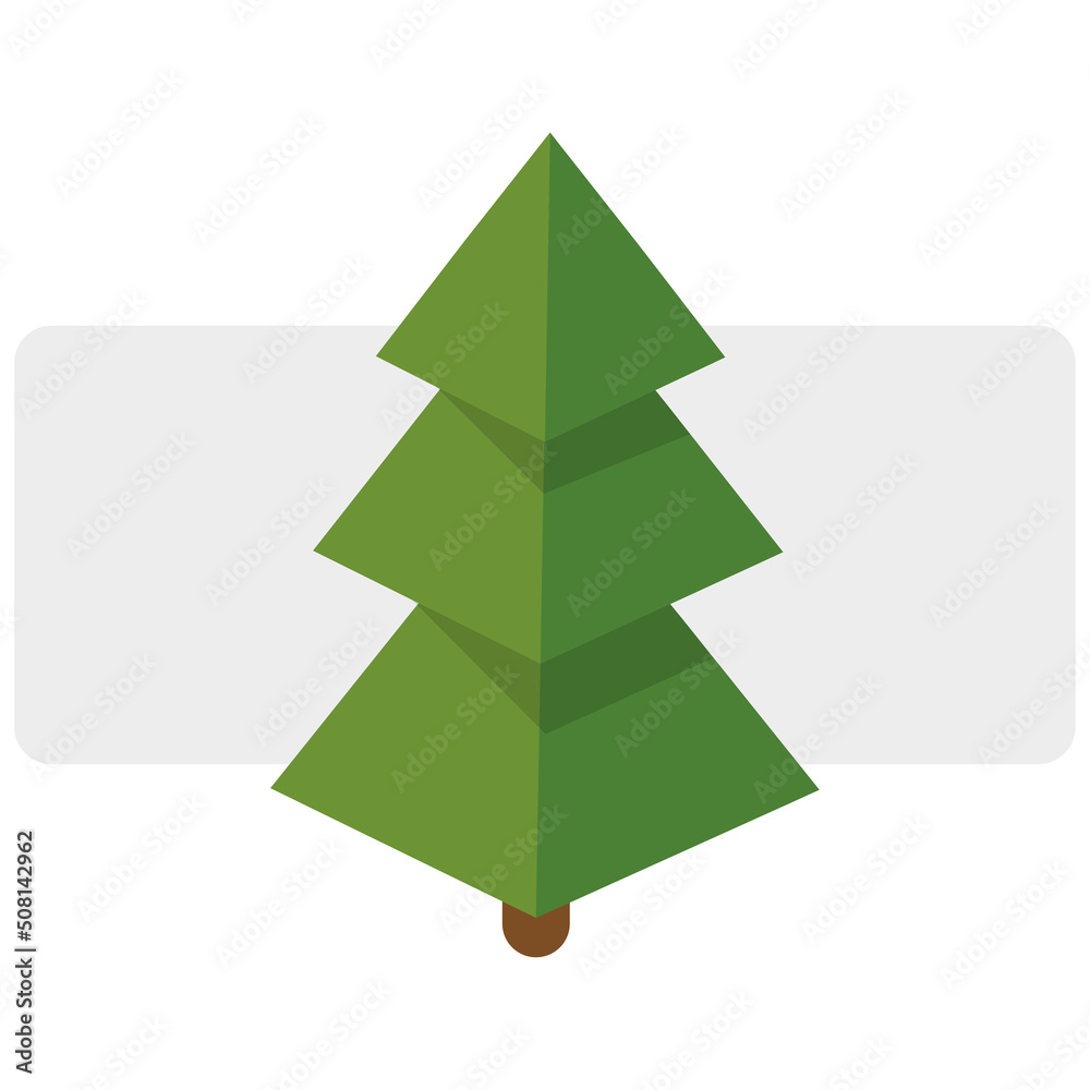 Fototapeta premium cartoon triangular spruce. Cartoon triangular tree. Isolated object. Vector illustration. Stock image. 