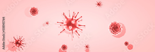 Corona virus background, pandemic risk concept. 3D illustration © Thaut Images