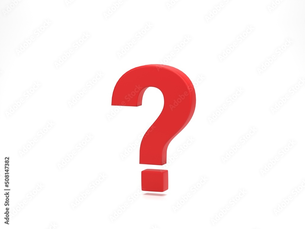3D rendering, 3D illustration. Question mark icon isolated on white. Business support. FAQ and QA concept. 3D rendering, 3D illustration. Question mark icon isolated on white. Business support. FAQ and QA concept.