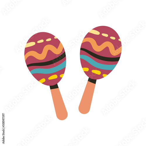 flat colored maracas design