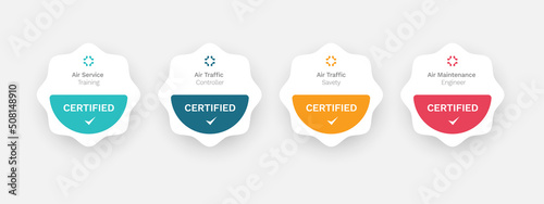 Modern certification Badge design template. Vector illustration certified logo design. photo