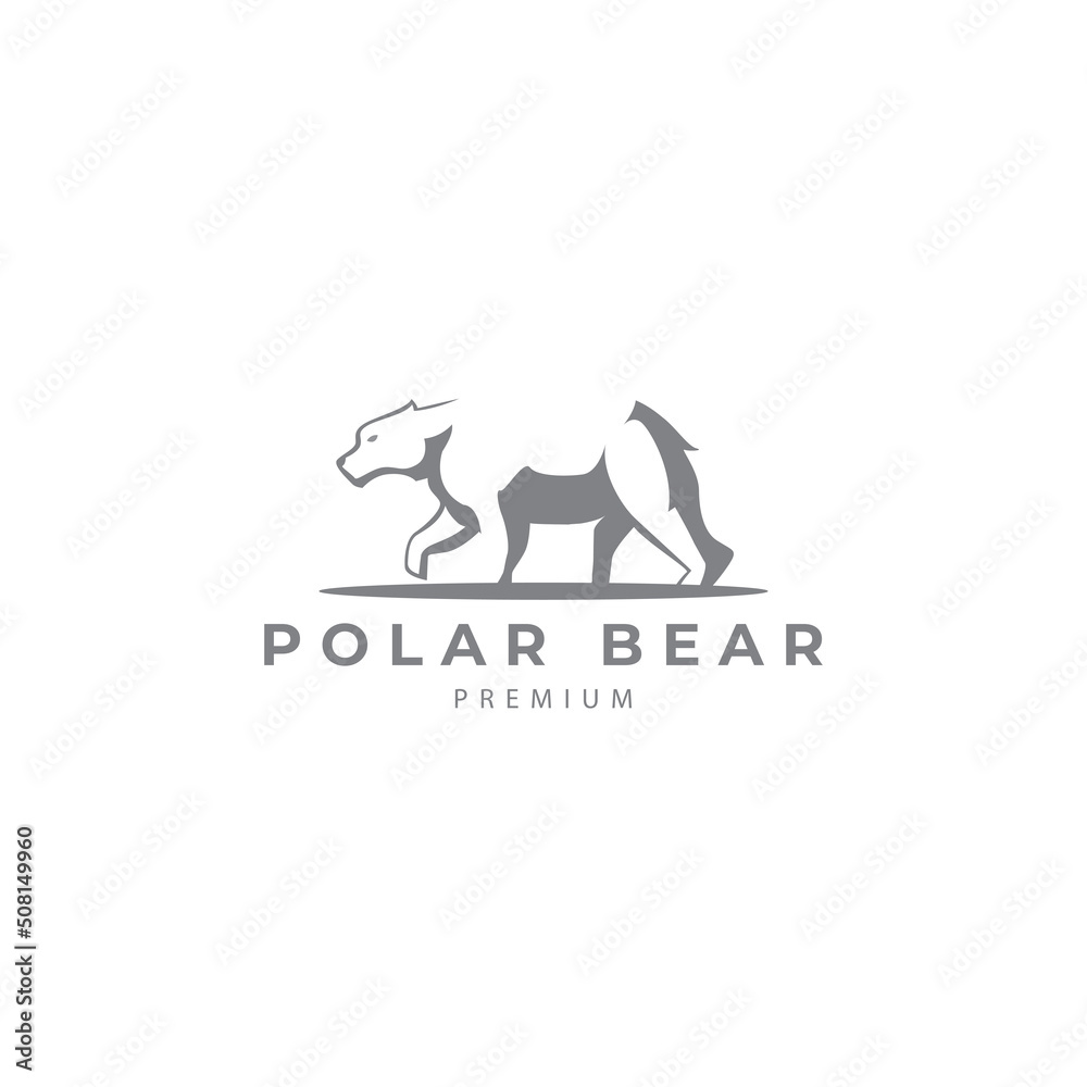 polar bear silhouette logo vector icon symbol illustration design