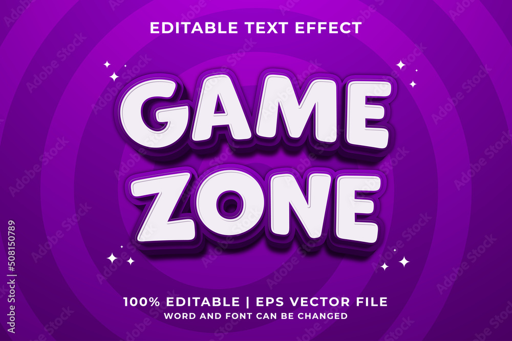 3d Game Zone Cartoon Editable Text Effect Premium Vector 3d Game Zone Cartoon Editable Text Effect Premium Vector