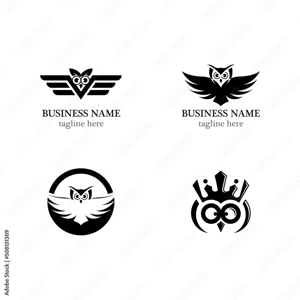 Owl logo template vector icon set
